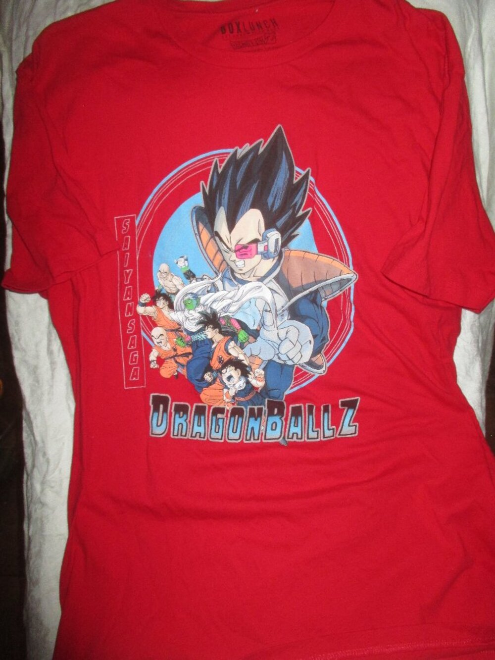 Box Lunch Men's 2XL Red Graphic Print Dragon Ball Z Vegeta Y2K T-shirt